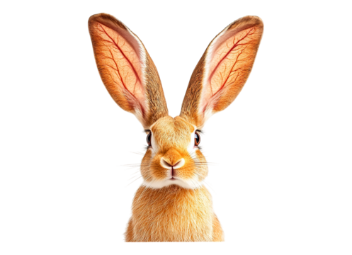 Rabbit face with long ears