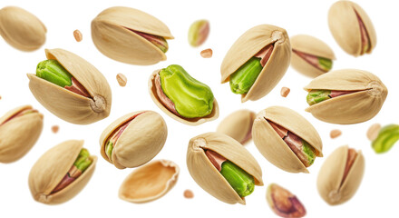Isolated Scattered Pistachios with Open Shells and Green Kernels