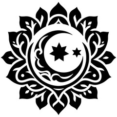 Sophisticated Islamic floral mandala celebrating ornamental detailed artistic balance