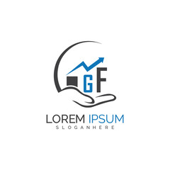 initial monogram logo With the upward progress suggested by the arrow design.
