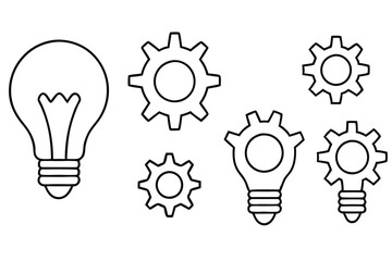 Light bulb with cog stylish gear fusion