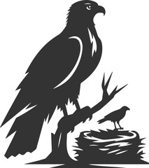 Silhouette of a hawk bird animal vector