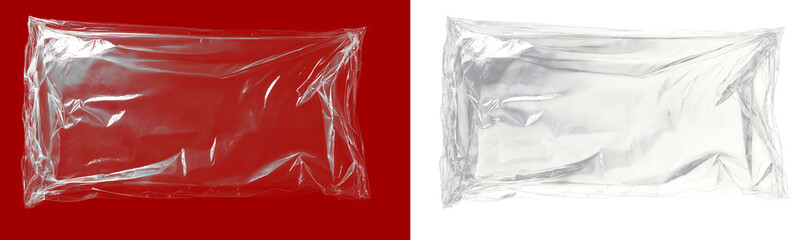 transparent plastic packaging pouch mockup isolated png transparent background