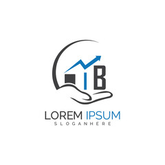 Fototapeta premium initial monogram logo With the upward progress suggested by the arrow design.