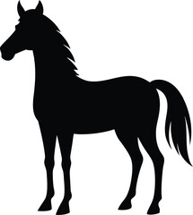 horse silhouette black colour with white background