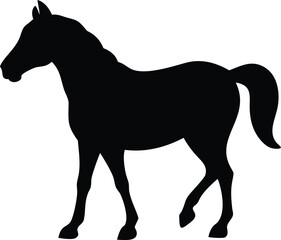 horse silhouette black colour with white background