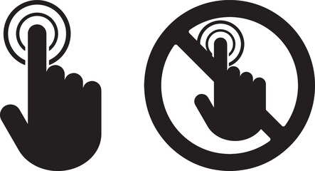 Obraz premium Printable vector illustration of touch and don't no touch sign