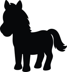 horse silhouette black colour with white background
