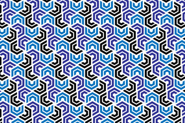 Geometric pattern: A modern abstract pattern composed of interlocking geometric shapes, creating a visually dynamic and intricate design.