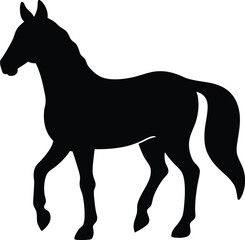 horse silhouette black colour with white background