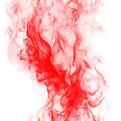 red smoke steam isolated white background	