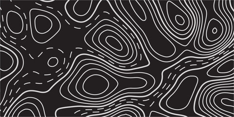 Fototapeta premium Harmonious Dance of Elevation and Elegance: Wavy Topographic Line Art Flowing Across a Bold Black Canvas, Capturing the Essence of Modern Luxury and Spatial Poetry
