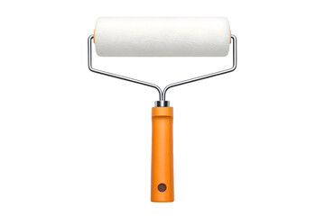 Paint Application Roller with White Sleeve and Orange Handle.