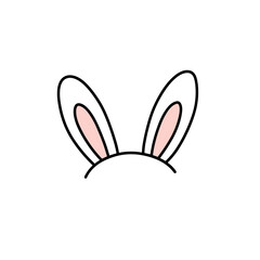 Obraz premium Bunny Ears Outline Symbolizing Easter Celebration 