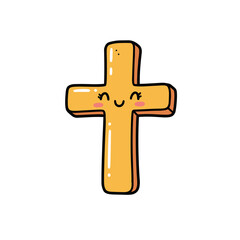 Obraz premium Happy Yellow Cross Symbol for Easter Celebration 