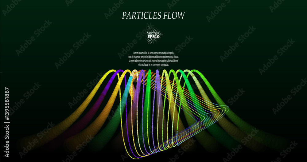Poster wave pattern vector. 3d glowing abstract digital particles background. technology concept. abstract 