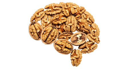 Isolated Walnut Brain Shape Symbolizing Mental Health