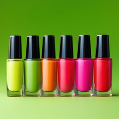 Vibrant nail polish display studio product photography bright colors close-up