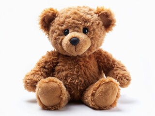Obraz premium Adorable Brown Teddy Bear Isolated on White Background - Stock Photo