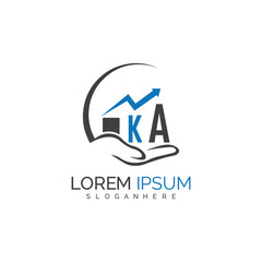 initial monogram logo With the upward progress suggested by the arrow design.