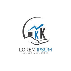 initial monogram logo With the upward progress suggested by the arrow design.