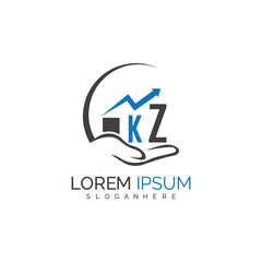 initial monogram logo With the upward progress suggested by the arrow design.
