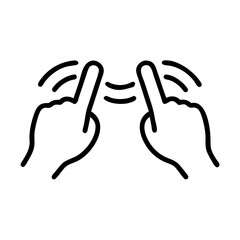 Fototapeta premium Two hands tapping in a signaling gesture on a white background 