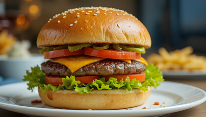 Burger wallpaper in background