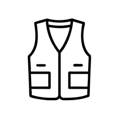 Outline of a work vest with pockets  