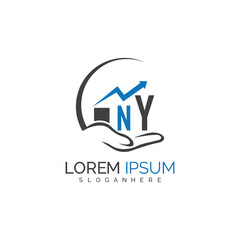 initial monogram logo With the upward progress suggested by the arrow design.
