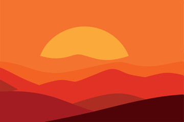 fiery-orange-sunset-behind-rolling-hills---.eps