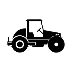 road roller icon, road roller silhouette vector illustration-simple silhouette illustration of road roller, perfect for road roller logos and icons