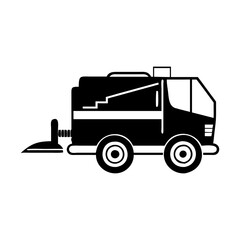 zamboni icon, zamboni silhouette vector illustration-simple silhouette illustration of zamboni, perfect for zamboni logos and icons
