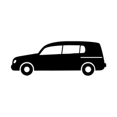 hearse icon, hearse silhouette vector illustration-simple silhouette illustration of hearse, perfect for hearse logos and icons