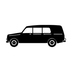 hearse icon, hearse silhouette vector illustration-simple silhouette illustration of hearse, perfect for hearse logos and icons
