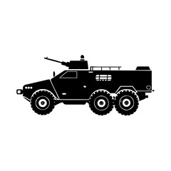 armored vehicle icon, armored vehicle silhouette vector illustration-simple silhouette illustration of armored vehicle, perfect for armored vehicle logos and icons