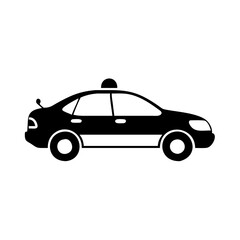 Fototapeta premium police car icon, police car silhouette vector illustration-simple silhouette illustration of police car, perfect for police car logos and icons