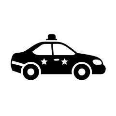 police car icon, police car silhouette vector illustration-simple silhouette illustration of police car, perfect for police car logos and icons