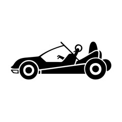 go kart icon, go kart silhouette vector illustration-simple silhouette illustration of go kart, perfect for go kart logos and icons