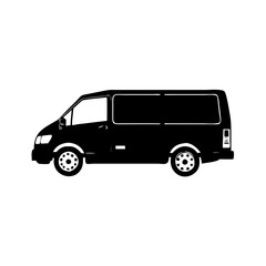 cargo van icon, cargo van silhouette vector illustration-simple silhouette illustration of cargo van, perfect for cargo van logos and icons