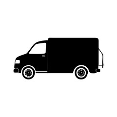 cargo van icon, cargo van silhouette vector illustration-simple silhouette illustration of cargo van, perfect for cargo van logos and icons