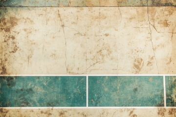 A textured wall features faded paint with blue stripes interspersed among a weathered beige background. The surface shows signs of age, adding character suitable for artistic applications