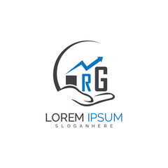 initial monogram logo With the upward progress suggested by the arrow design.
