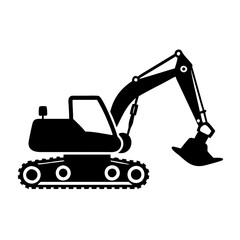 backhoe icon, backhoe silhouette vector illustration-simple silhouette illustration of backhoe, perfect for backhoe logos and icons