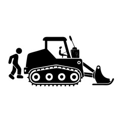 bulldozer icon, bulldozer silhouette vector illustration-simple silhouette illustration of bulldozer, perfect for bulldozer logos and icons