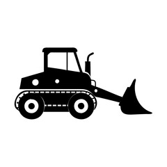 bulldozer icon, bulldozer silhouette vector illustration-simple silhouette illustration of bulldozer, perfect for bulldozer logos and icons