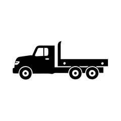 flatbed truck icon, flatbed truck silhouette vector illustration-simple silhouette illustration of flatbed truck, perfect for flatbed truck logos and icons
