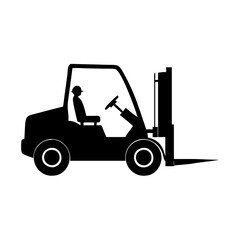 forklift icon, forklift silhouette vector illustration-simple silhouette illustration of forklift, perfect for forklift logos and icons