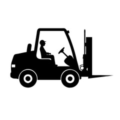 forklift icon, forklift silhouette vector illustration-simple silhouette illustration of forklift, perfect for forklift logos and icons