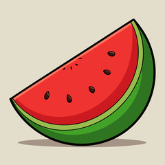 Watermelon Slice Vector.